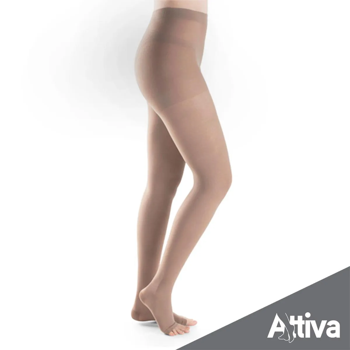 Meia Calca Attiva Alta Compressao 20-30 Fem Aberta Natural P