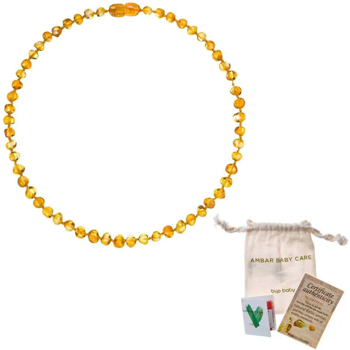 Colar de Ambar Adulto Baroque Honey - 45cm - Baby Care