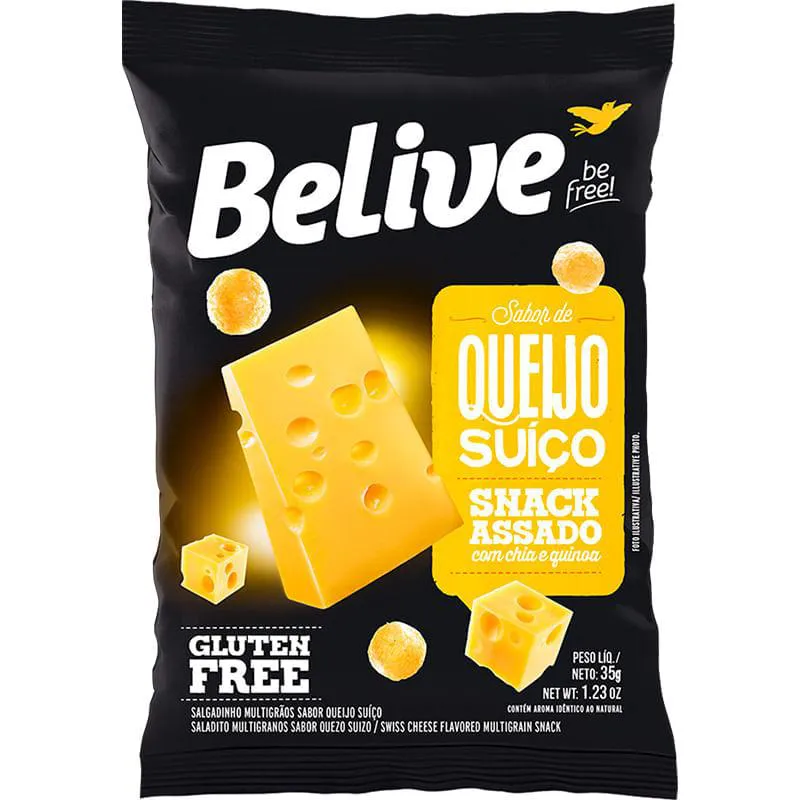 SNACKS MULTIGRãOS QUEIJO BELIVE 35G