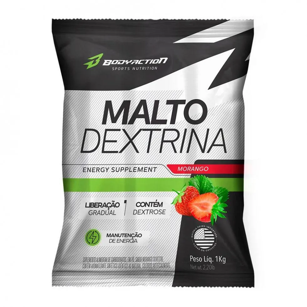 Maltodextrina Body Action Malto Dextrin Morango Silvestre 1kg