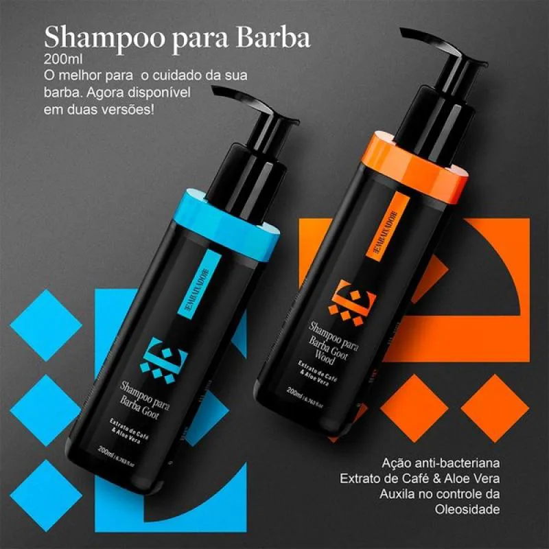 Kit Barba Goot - Óleo + Balm + Shampoo Barba Embaixador 200ml