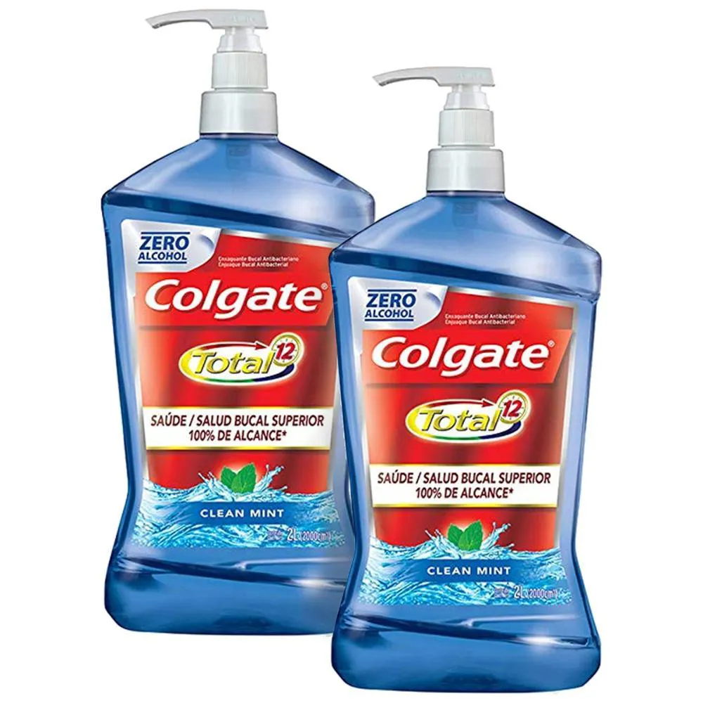 Kit 2 Enxaguante Bucal Colgate Total 12 Clean Mint 2L