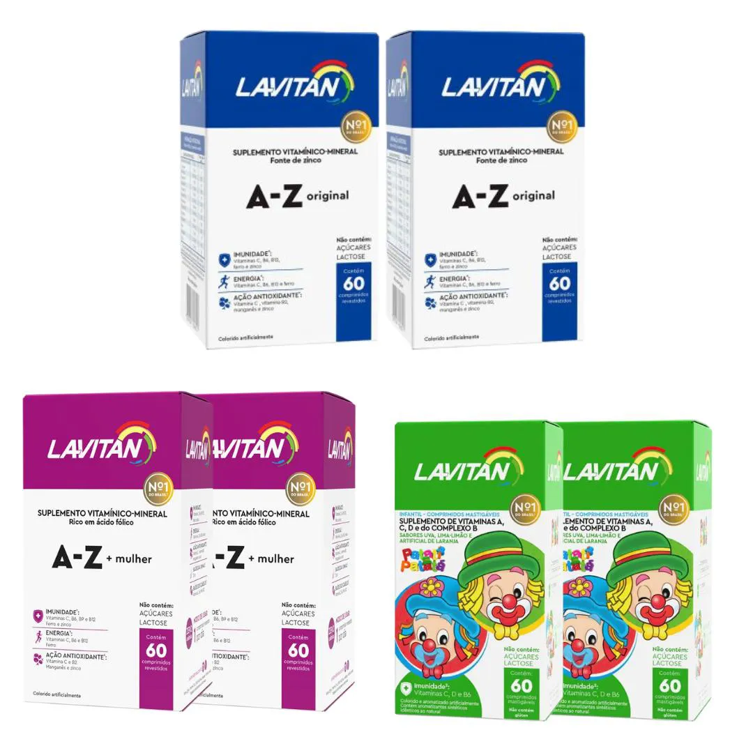 Kit C2 Suplemento Alimentar Família C60 cápsulas - Lavitan