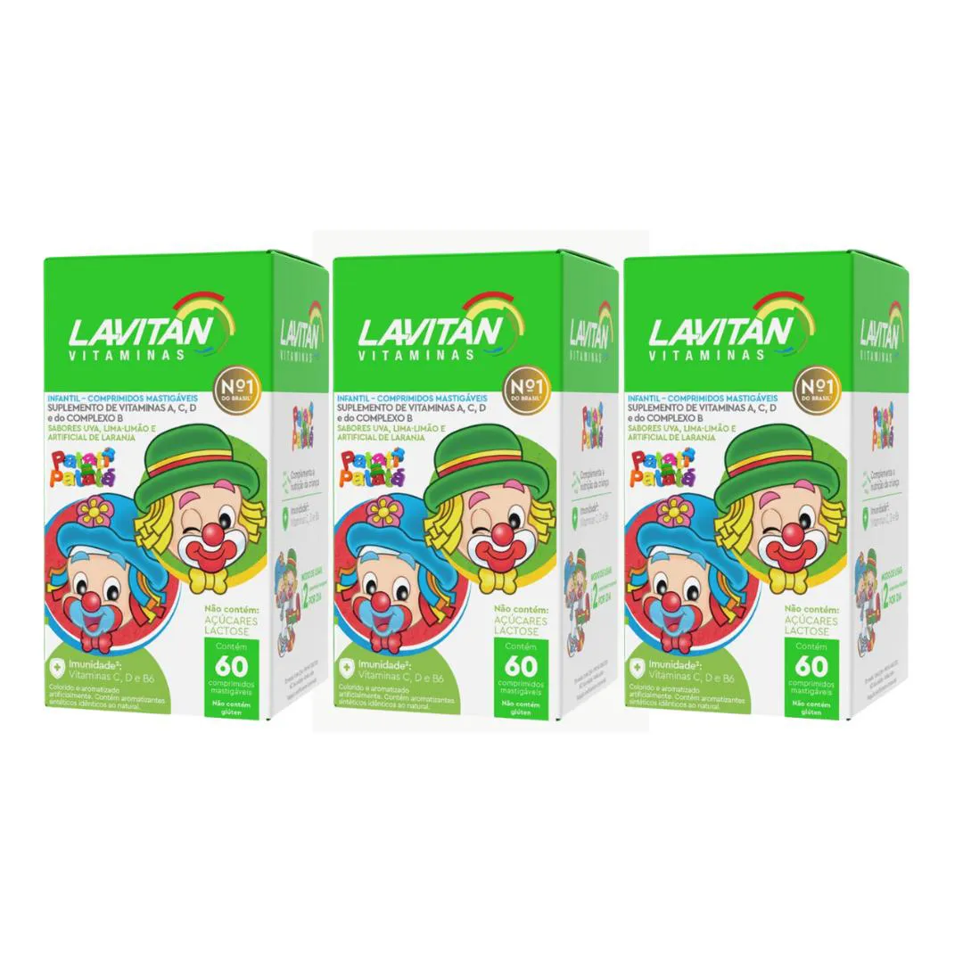Kit C3 Suplemento Infantil Sabor Variado 60 Cpr – Lavitan