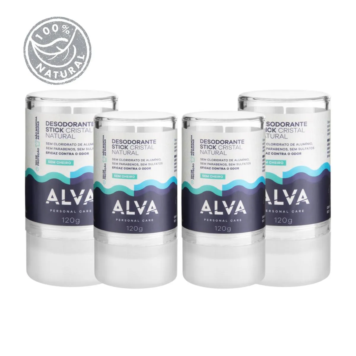 Desodorante Natural Pedra Cristal Alva Alemanha Kit 5 Unidad