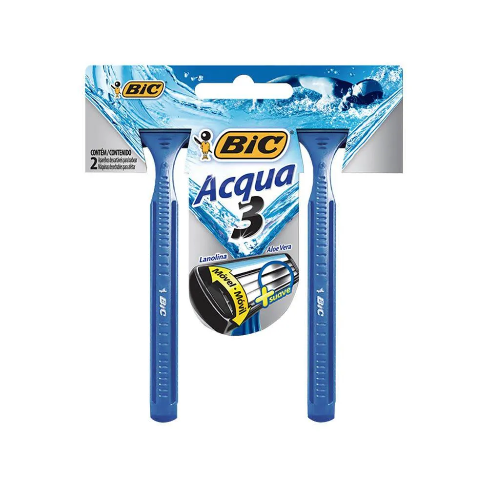 Aparelho de Barbear Bic Acqua 3 Lâminas C/2un