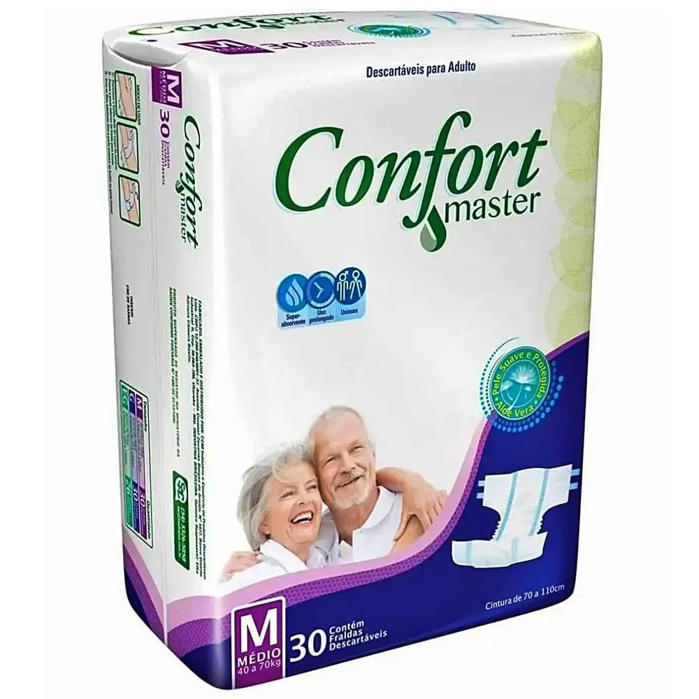 Fralda Geriátrica Confort Master M Absorção Intensa 30 unidades