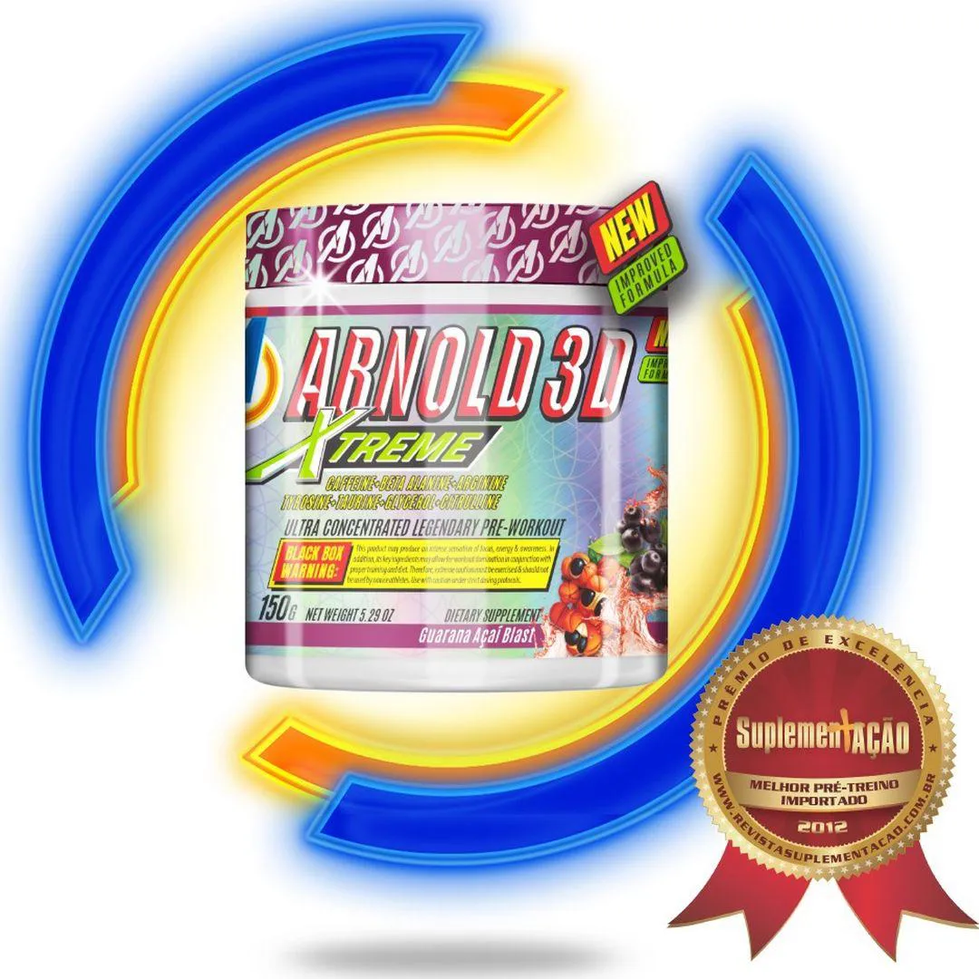 Pré-treino Arnold Nutrition Arnold 3d Xtreme Guaraná com Açaí 150g