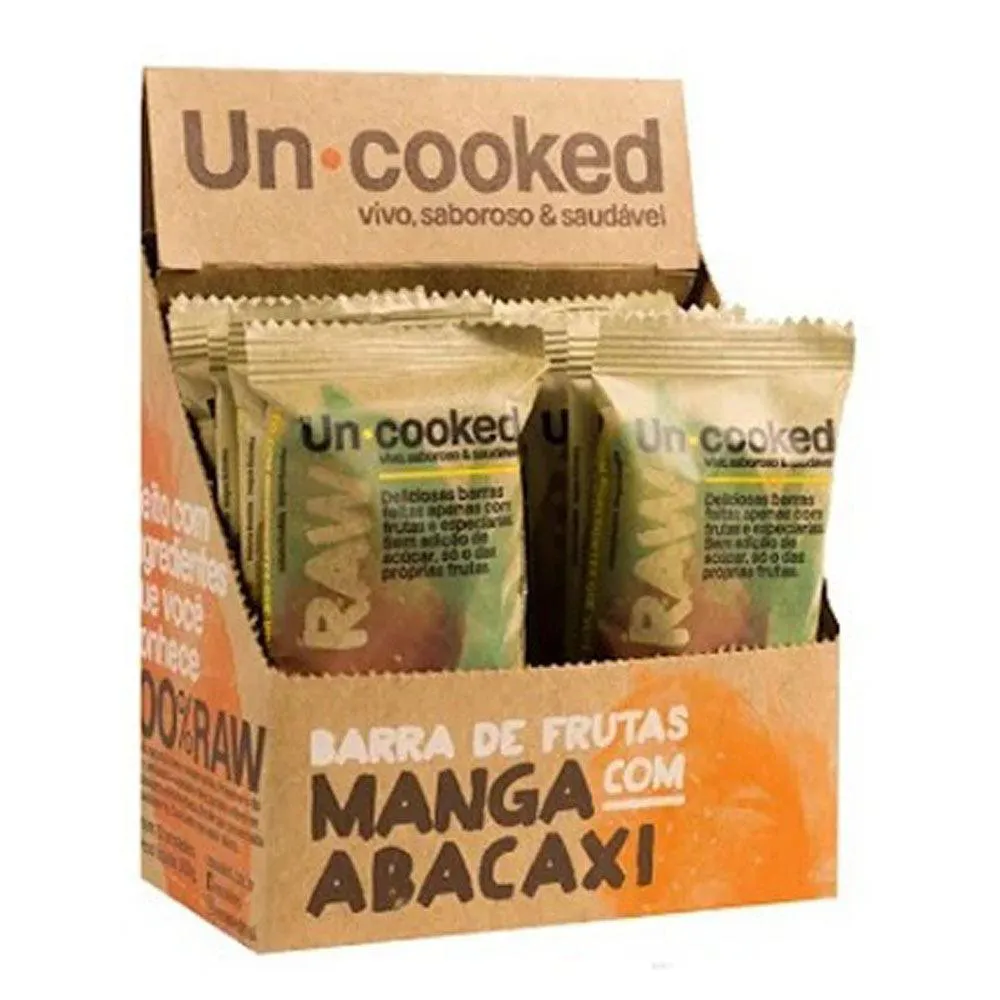 Barra de Frutas Bicho Bom Uncooked Manga com Abacaxí 30g 12 unidades
