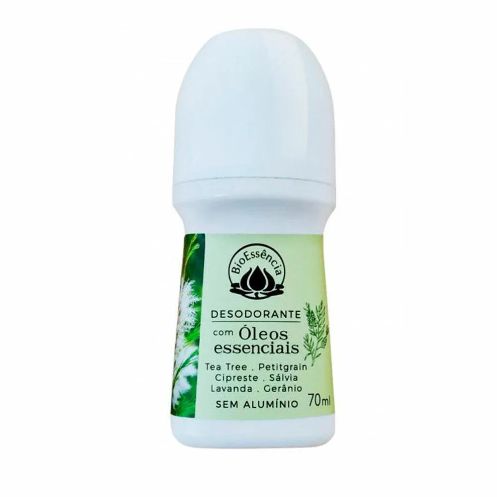 Desdorante Vegano Sem Alumínio Roll-On BioEssência com Óleos Essenciais 70ml