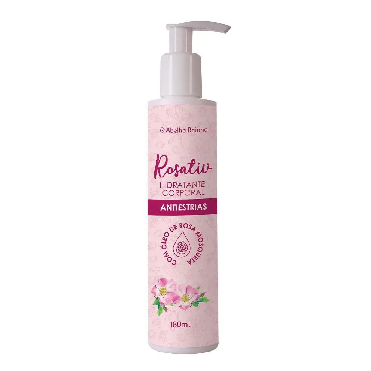 Hidratante Corporal Antiestrias Oleo Rosa Mosqueta Rosativ Abelha Rainha 180ml