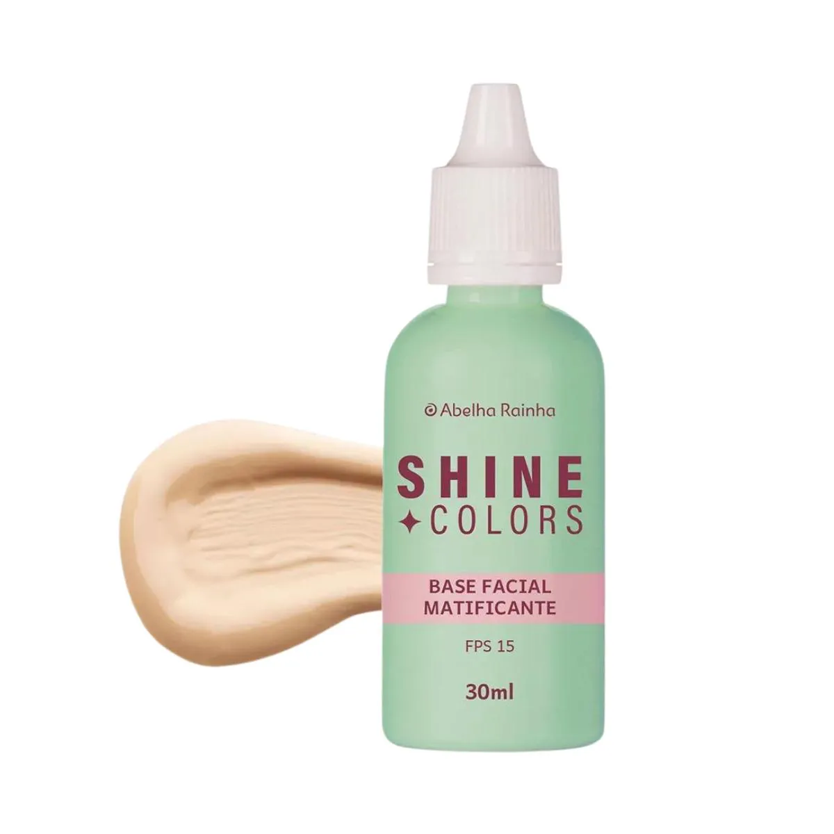 Base Líquida Matificante Fps 15 Porcelana Shine Colors Abelha Rainha 30ml