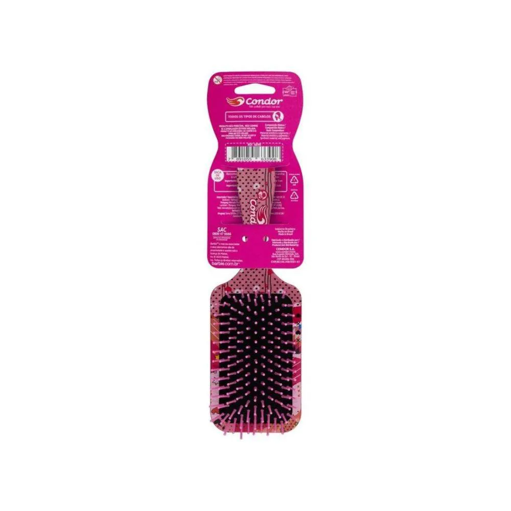 Escova de Cabelo Condor Barbie Rosa