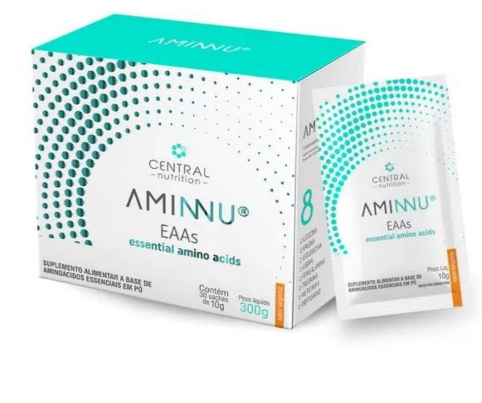 Suplemento Aminnu Central Nutrition Tangerina Sachê 10g 30 unidades