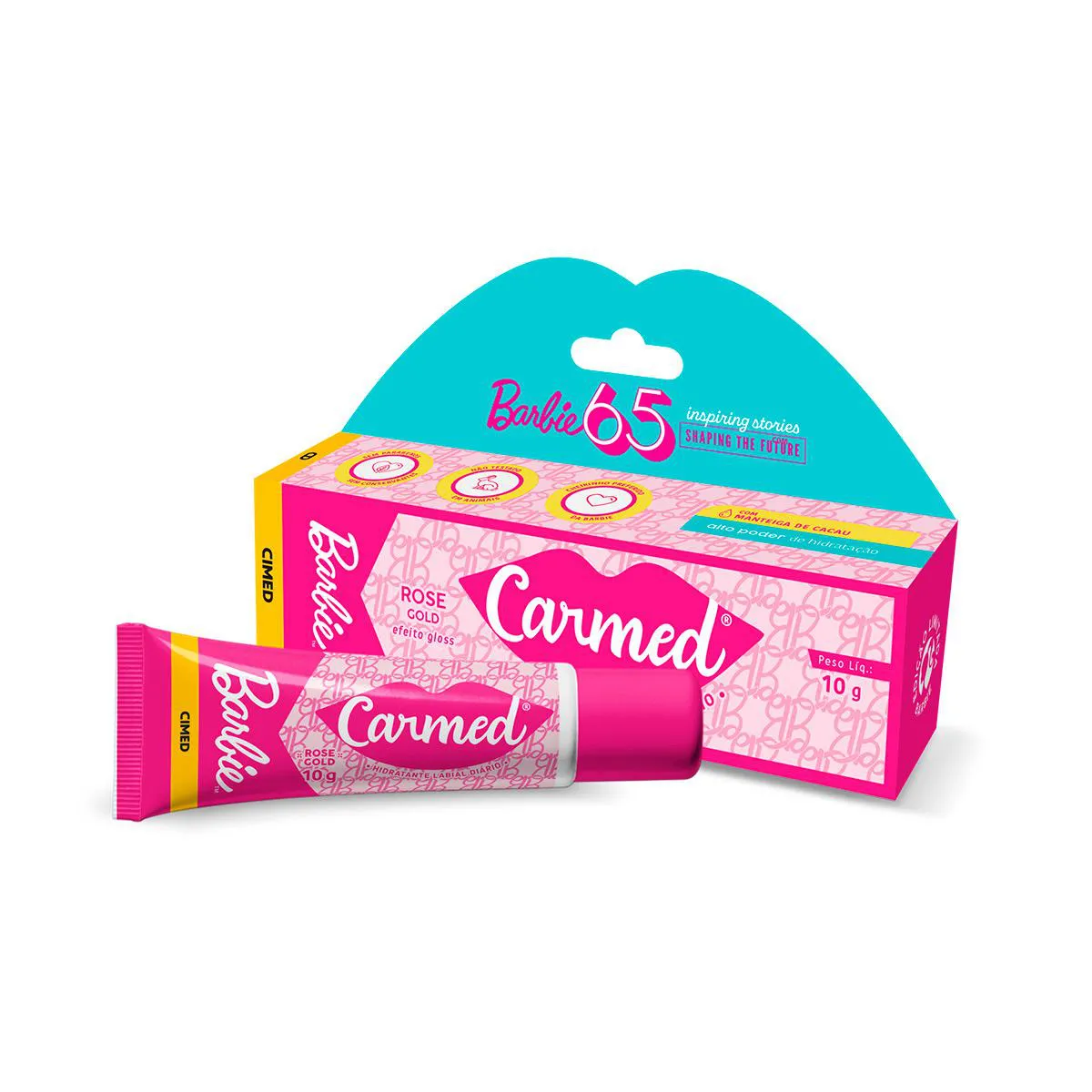 Hidratante Labial Carmed Barbie Rose Gold Efeito Gloss 10g