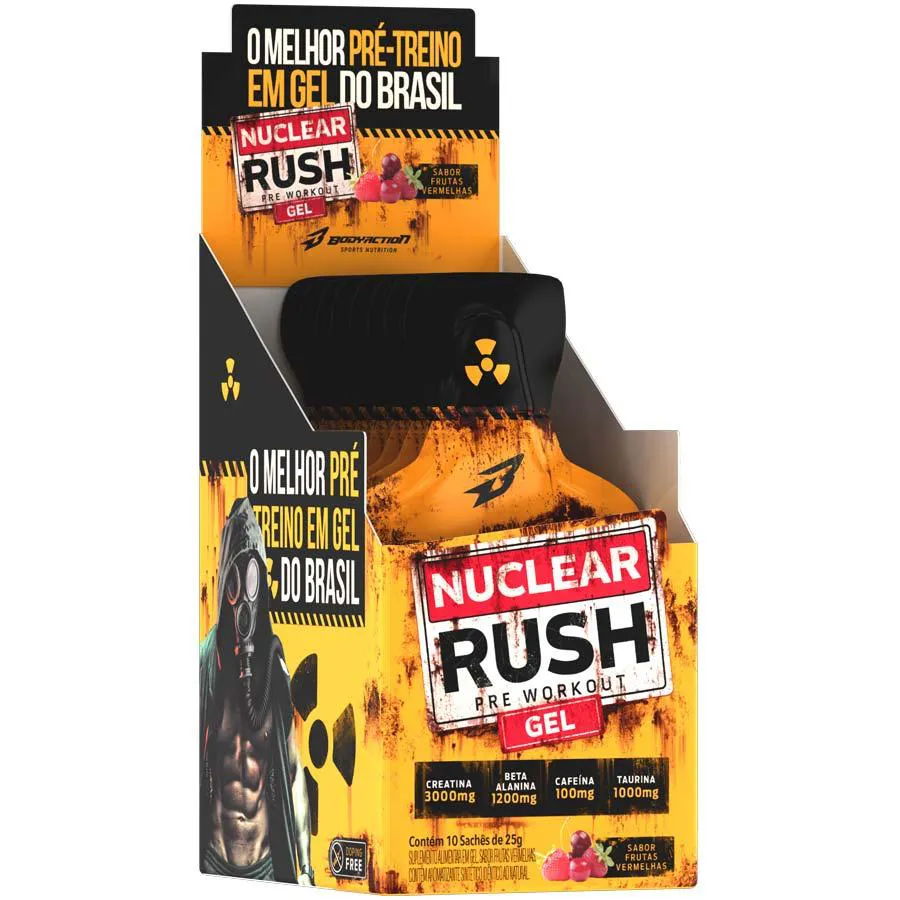 Nuclear Rush Gel Display 10 Sachês 25G - Frutas Vermelhas