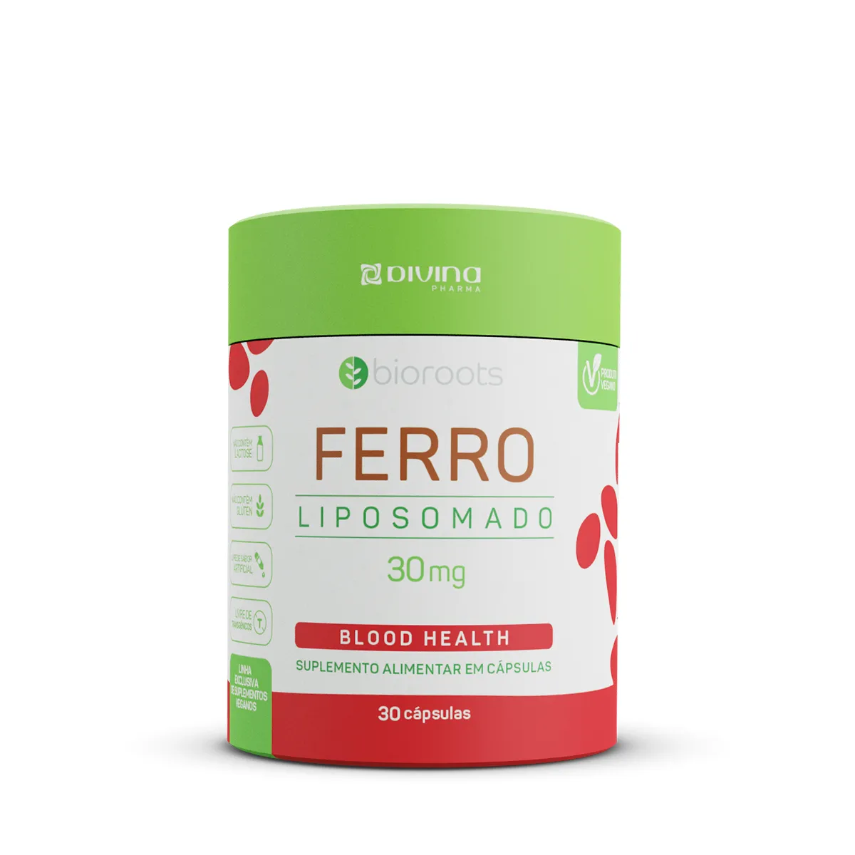 Ferro Liposomado Bioroots 30mg 30 cápsulas