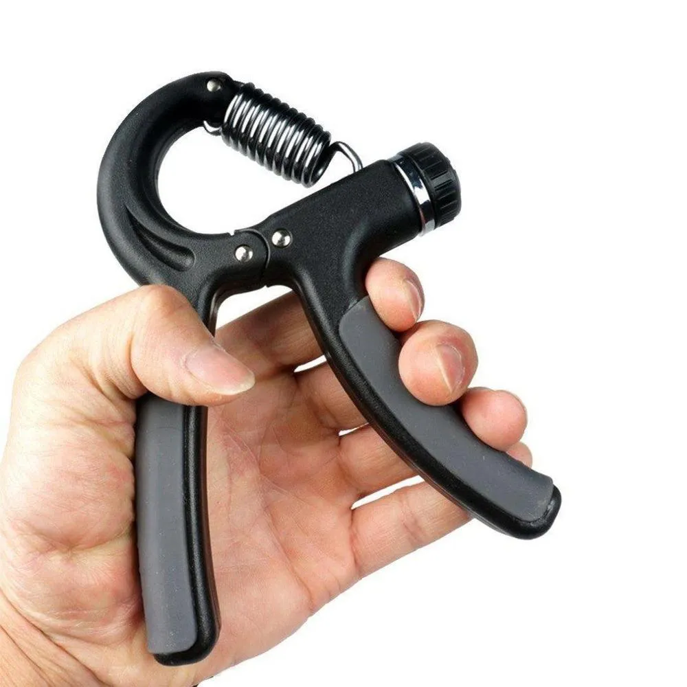 Hand Grip Aparelho com Mola Ajustável e Regulagem de Peso Fisioterapia - Dk Preto