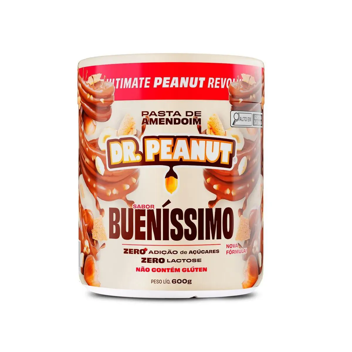 Pasta de Amendoim Bueníssimo com Whey Protein Dr. Peanut 600g