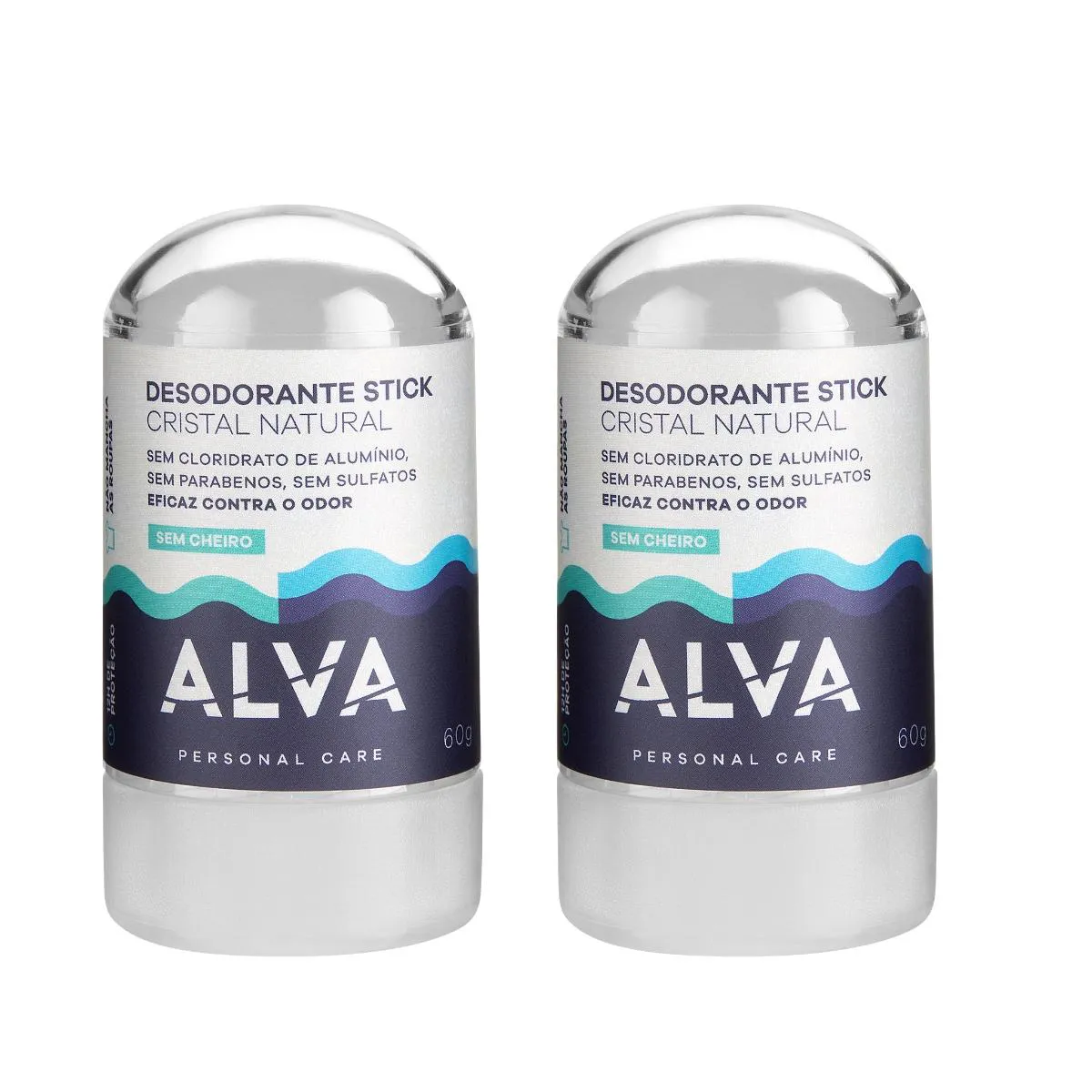 Kit Desodorante Stick Kristall Sensitive - Alva 60g 2 Unids sem Cheiro
