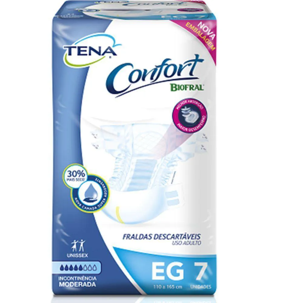 Fralda Geriátrica Biofral Confort Plus EG Absorção Moderada 7 unidades