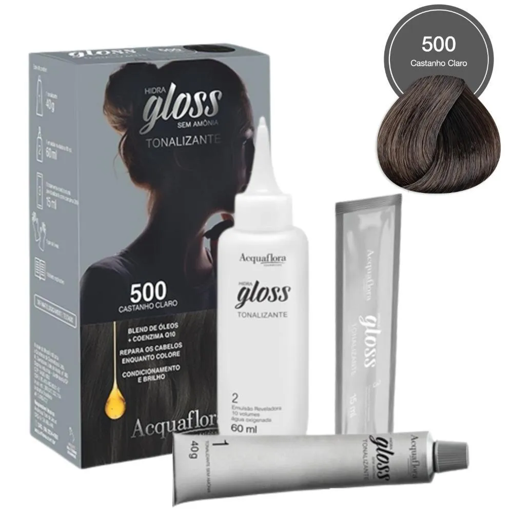 Tonalizante Acquaflora Hidra Gloss 500 Castanho Claro