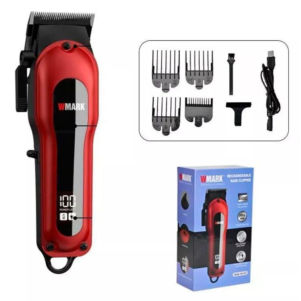 Máquina de Cortar Cabelo Wmark Ng-122 Vermelha Bivolt
