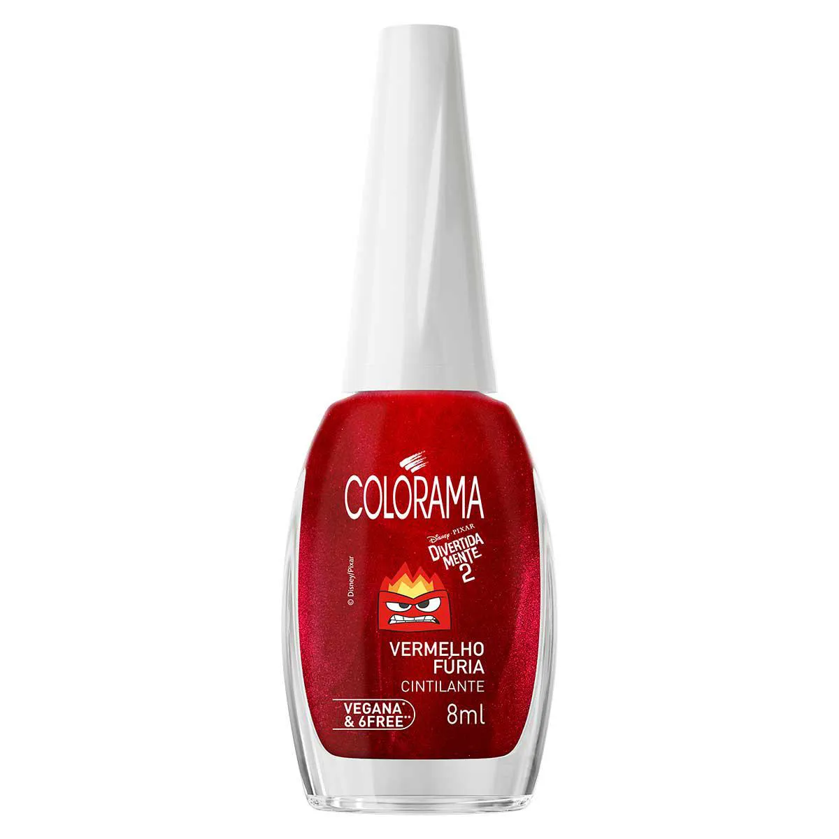 Esmalte Cintilante Colorama Divertidamente 2 8ml - Vermelho Fúria