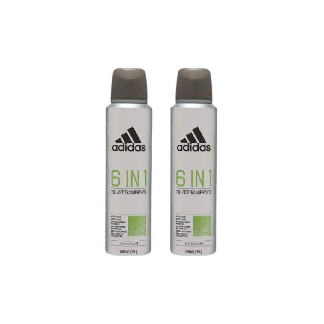 Desodorante Aero Adidas 150ml 6 em 1 Masc - Kit C / 2un