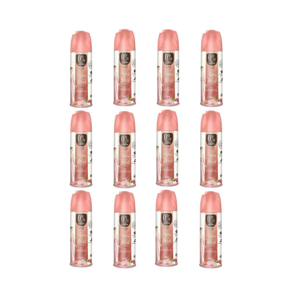Desodorante Spray Alma de Flores Floral Rose 90ml - Kit C / 12un