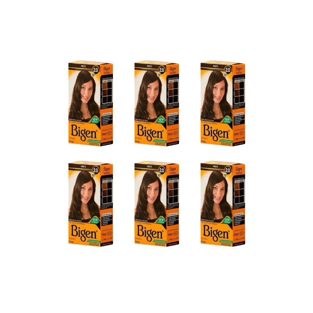 Coloraçao Bigen 57 Preto - Kit com 6un