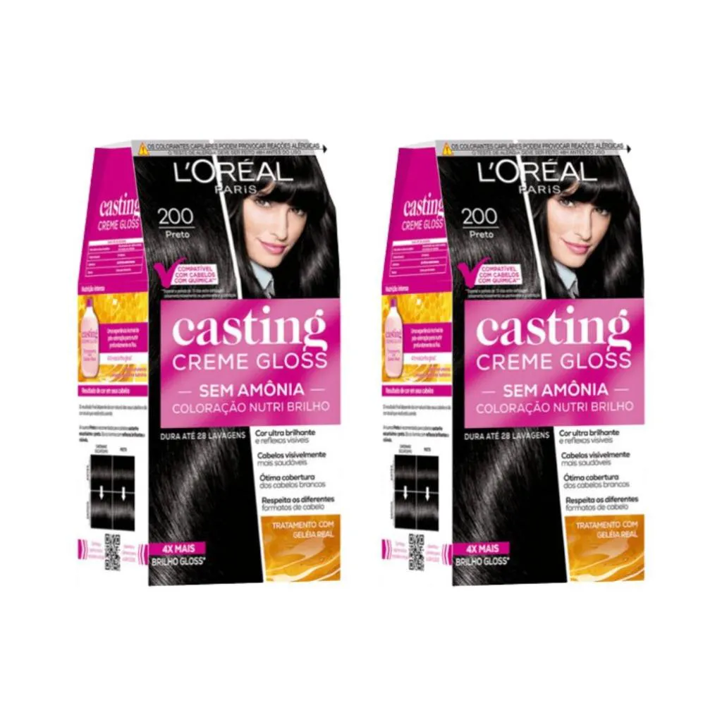 Coloraçao Casting Gloss 200 Preto - Kit C / 2un