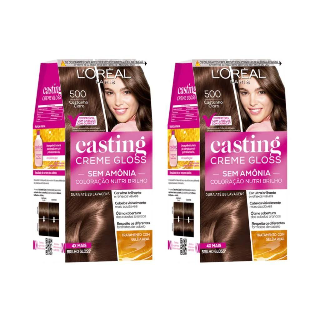 Coloraçao Casting Gloss 500 Castanho Claro - Kit C / 2un