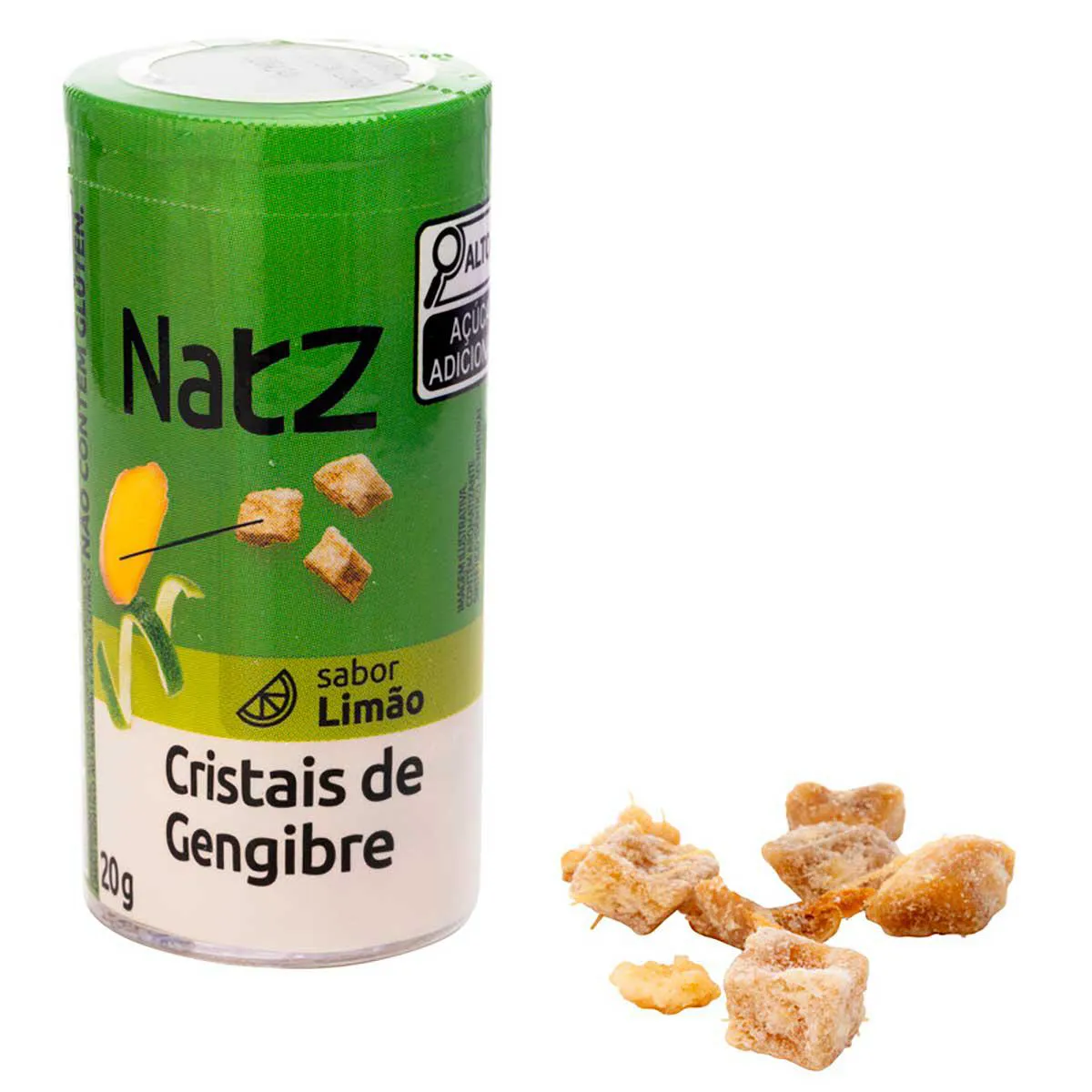 Cristais de Gengibre e Limão Natz 20g