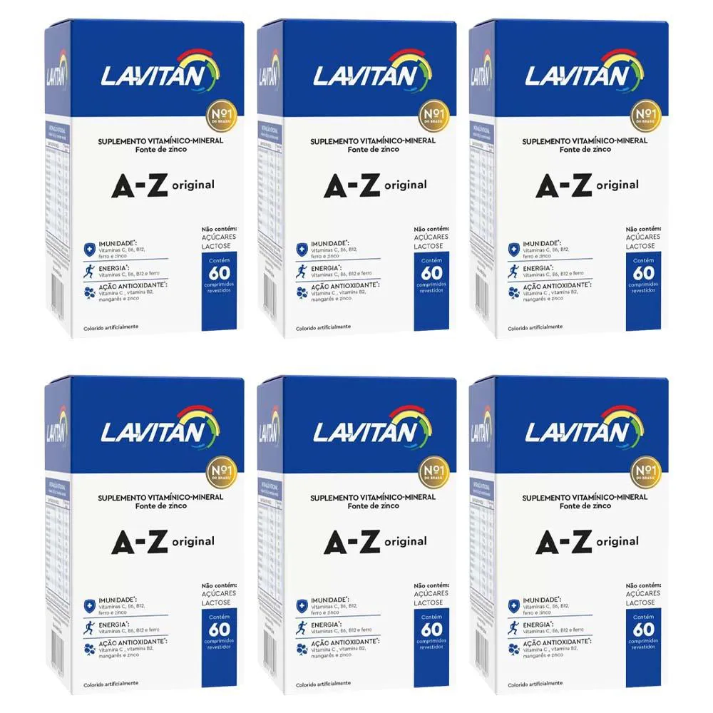 Kit 6 Suplemento Lavitan a - Z Homem 60 cápsulas - Cimed