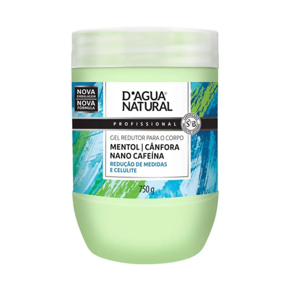 GEL REDUTOR CRIOTERáPICO D’áGUA NATURAL CAFEíNA - 750G