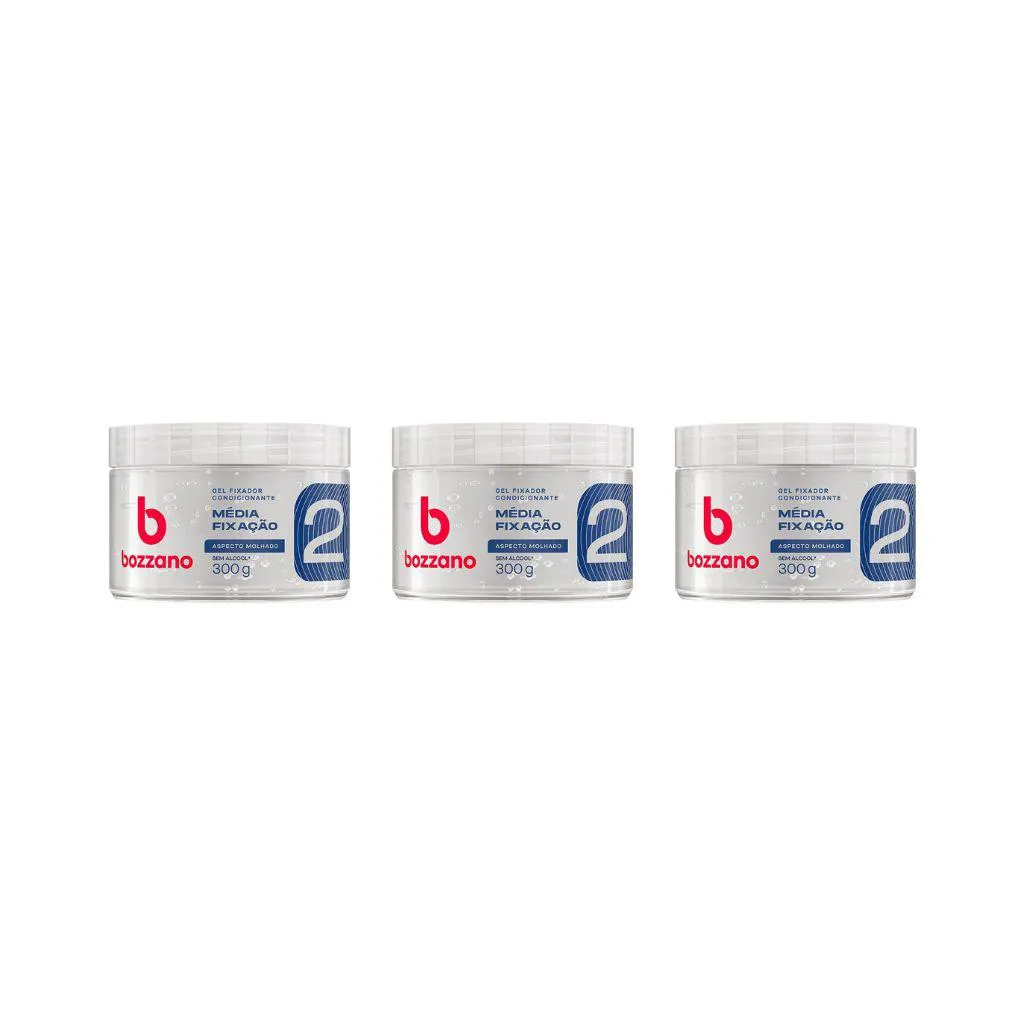 Gel Fixador Bozzano 300g Incolor - Kit C / 3un