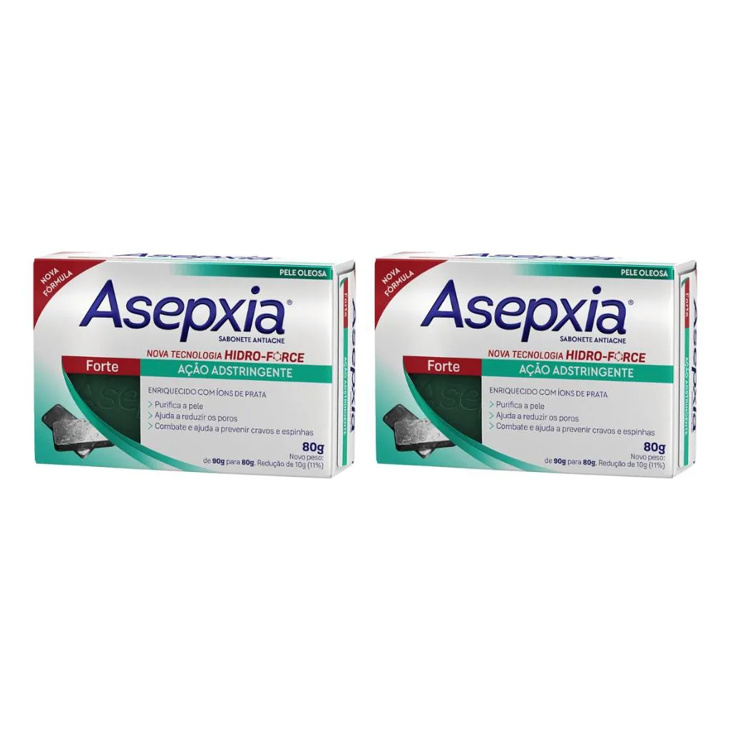 Sabonete Asepxia 80g Formula Forte - Kit C / 2un