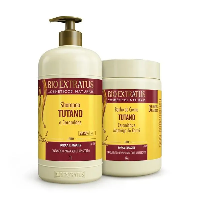 Kit 1 Shampoo 1 Banho Creme Força e Maciez Tutano1 L