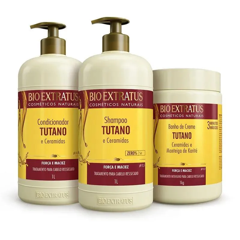 Kit 1 Shampoo 1 Condicionador 1 Banho Creme Tutano 1 L