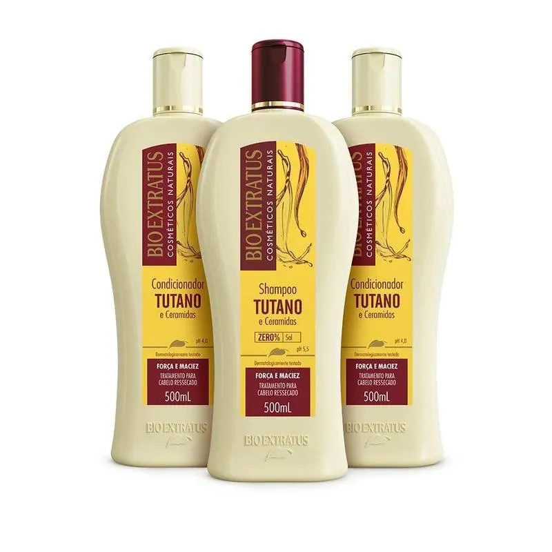 Kit 1 Shampoo 1 Condicionador 1 Creme Silicone Tutano 500 Ml