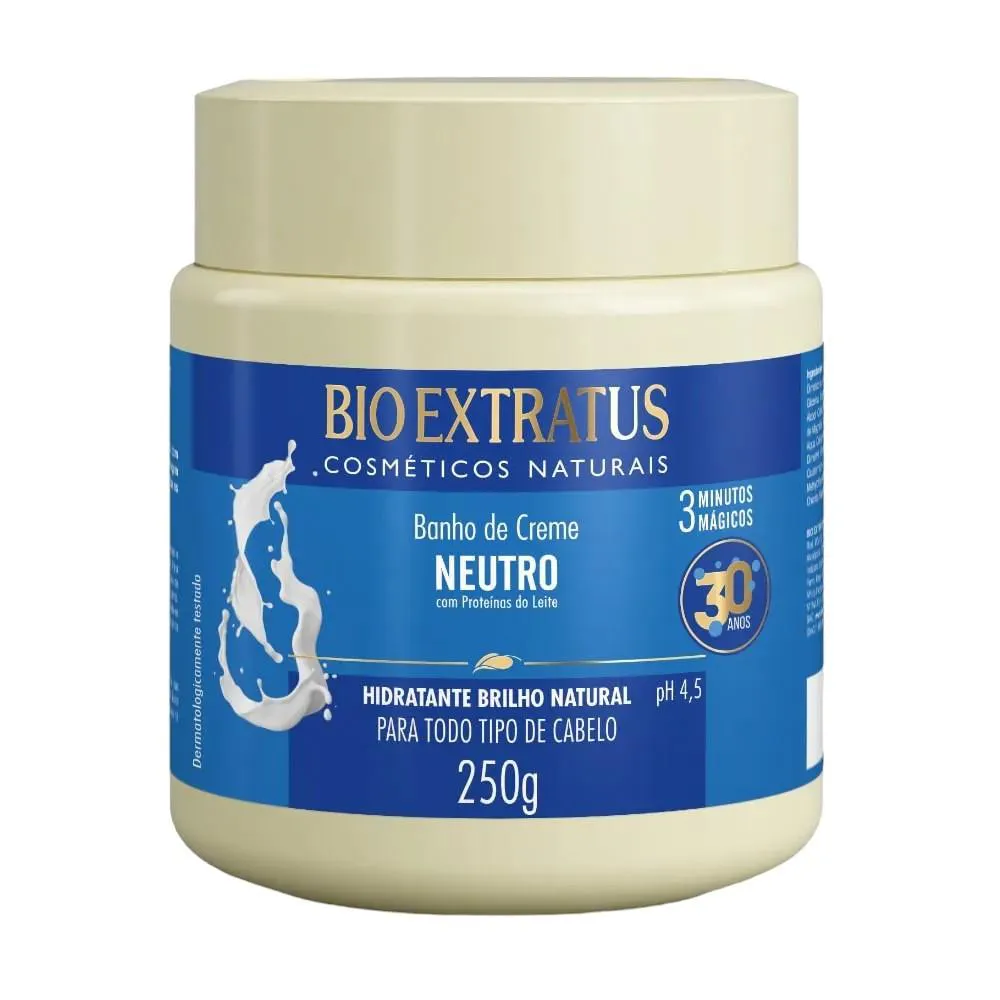 Banho de Creme Brilho Natural Neutro 250 G Bio Extratus