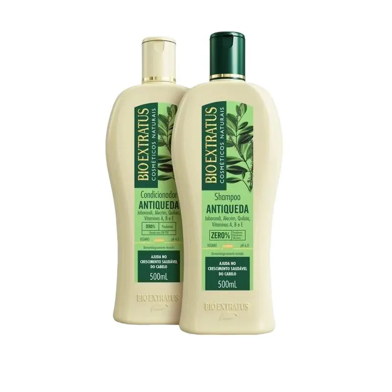 Kit 1 Shampoo 1 Condicionador Antiqueda Jaborandi 500 Ml Bio Ext