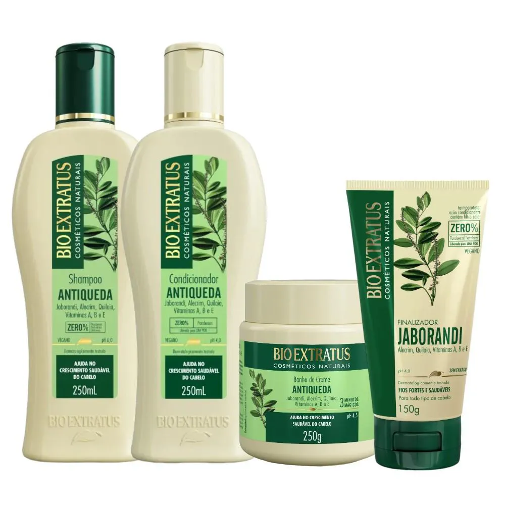 Kit 1 Shampoo 1 Cond 1 Banho Creme Jaborandi 250 Ml 1 Finalizador