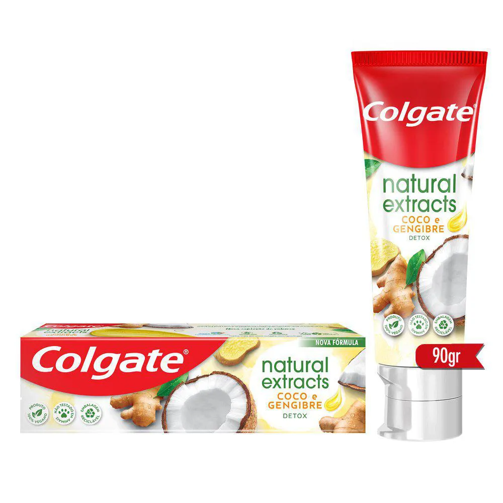 Creme Dental Colgate Natural Extracts Detox Coco e Gengibre 90g