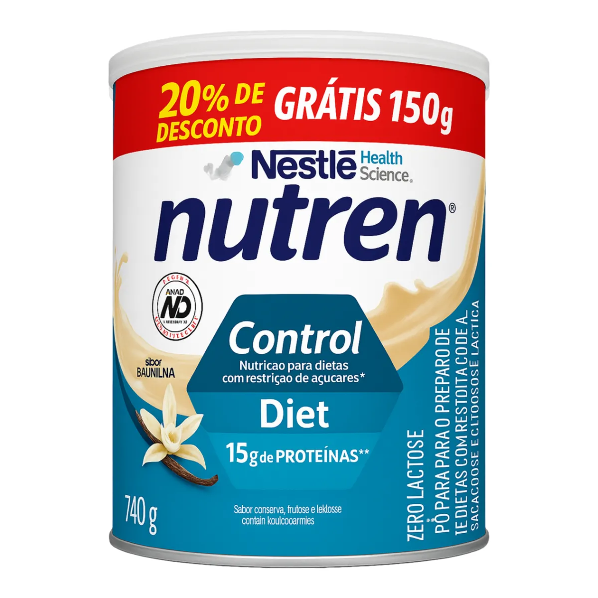 Suplemento Alimentar Nestlé Nutren Control Diet Baunilha 740g
