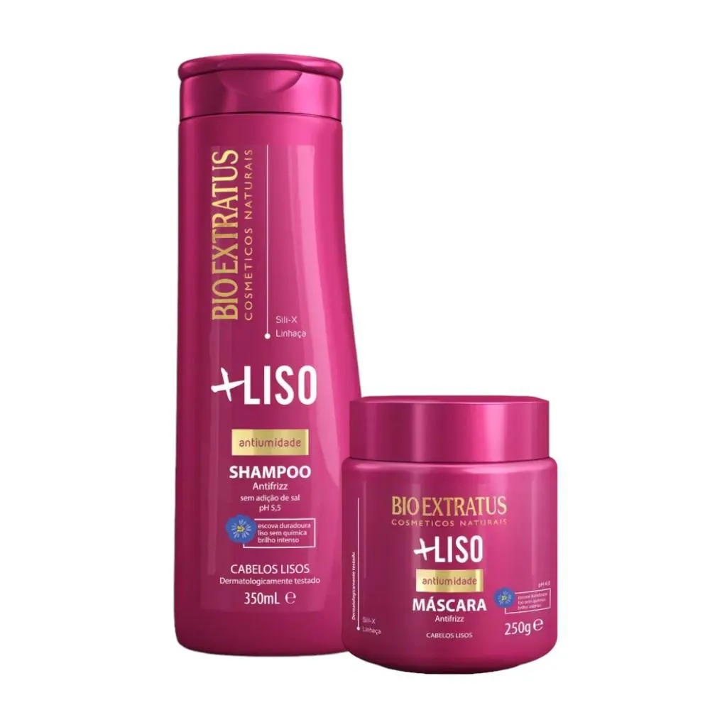 Kit Mais Liso 1 Shampoo 350Ml 1 Máscara 250Ml Bioextratus