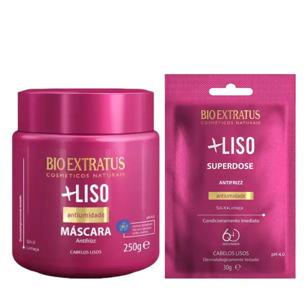 Kit Mais Liso 1 Máscara 250Ml 1 Dose 30G
