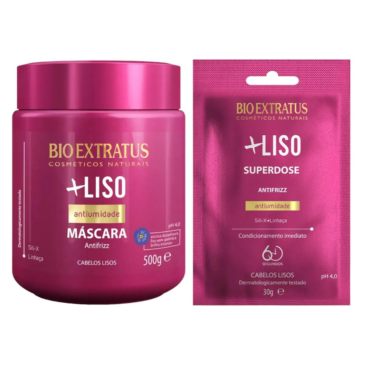 Kit Mais Liso 1 Máscara 500Ml 1 Dose 30G