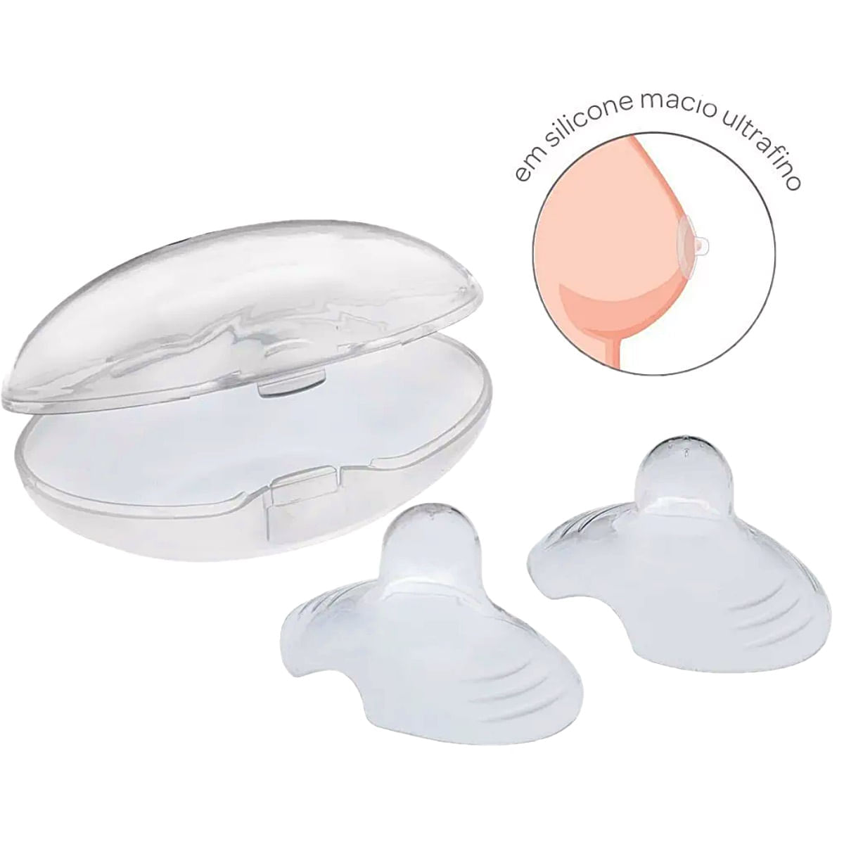 Protetor para Seios Buba em Silicone com Case - 2 Unidades